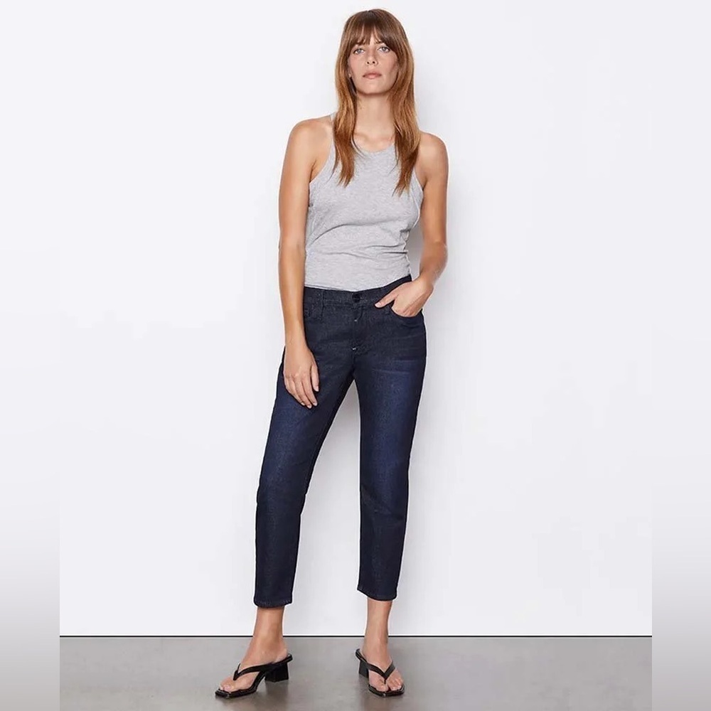 NWT FRAME Le Garçon Crop Boyfriend Jeans in Penmar Dark Wash Size 31